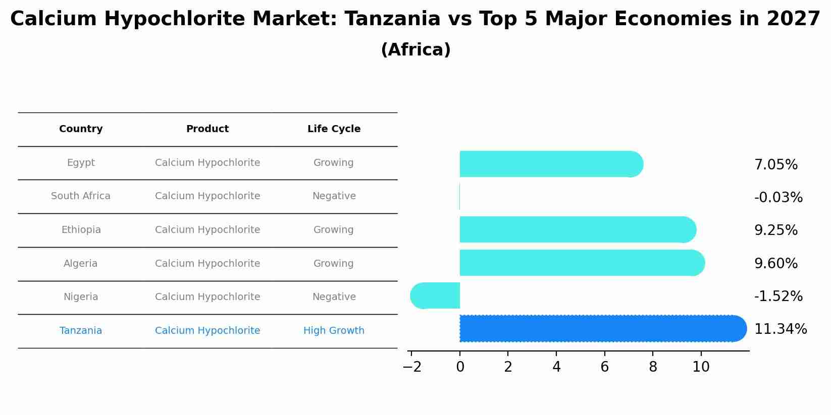 Calcium Hypochlorite Market: Tanzania vs Top 5 Major Economies in 2027 (Africa)