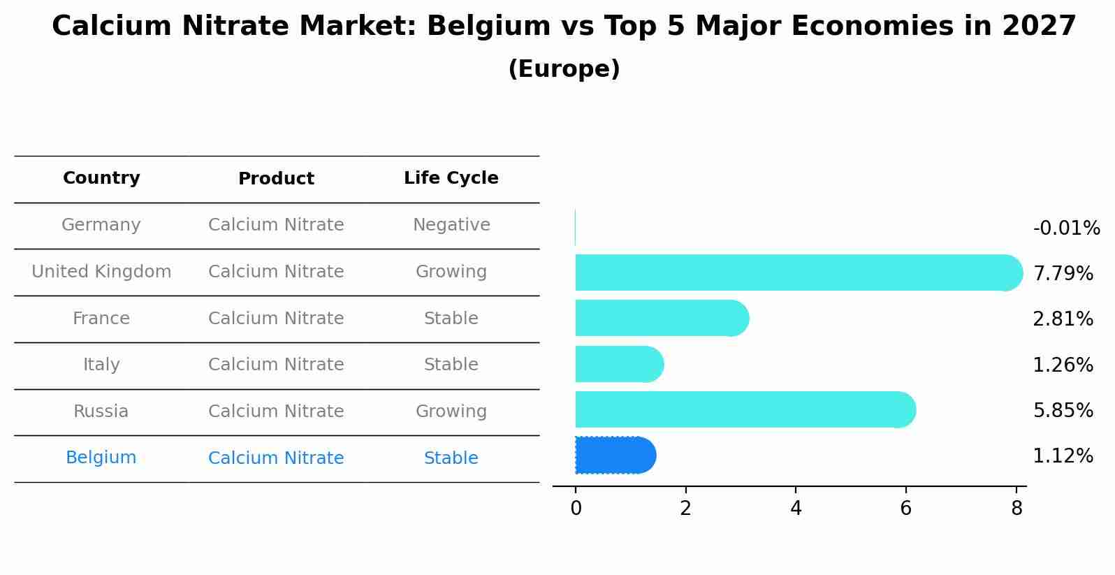 Calcium Nitrate Market: Belgium vs Top 5 Major Economies in 2027 (Europe)