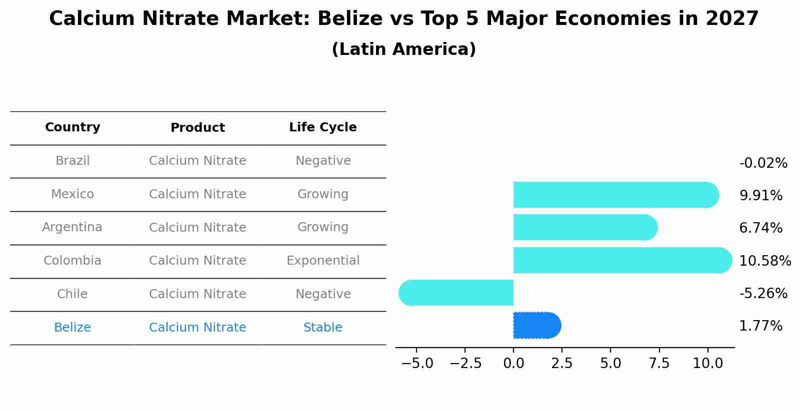 Calcium Nitrate Market: Belize vs Top 5 Major Economies in 2027 (Latin America)