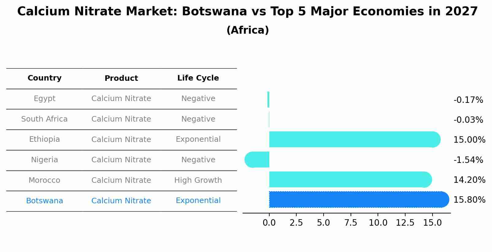 Calcium Nitrate Market: Botswana vs Top 5 Major Economies in 2027 (Africa)
