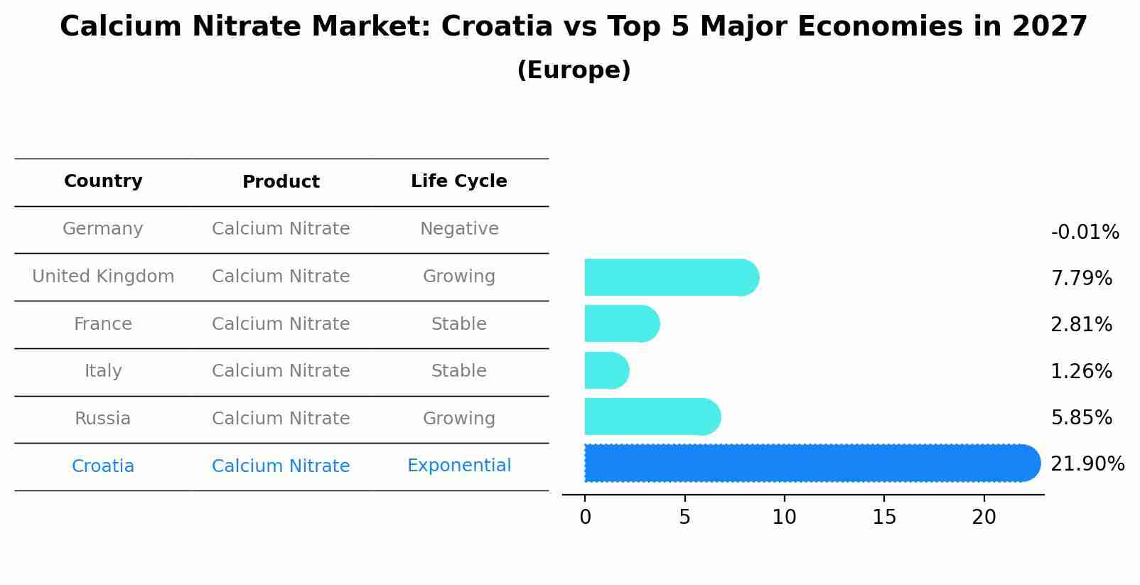 Calcium Nitrate Market: Croatia vs Top 5 Major Economies in 2027 (Europe)