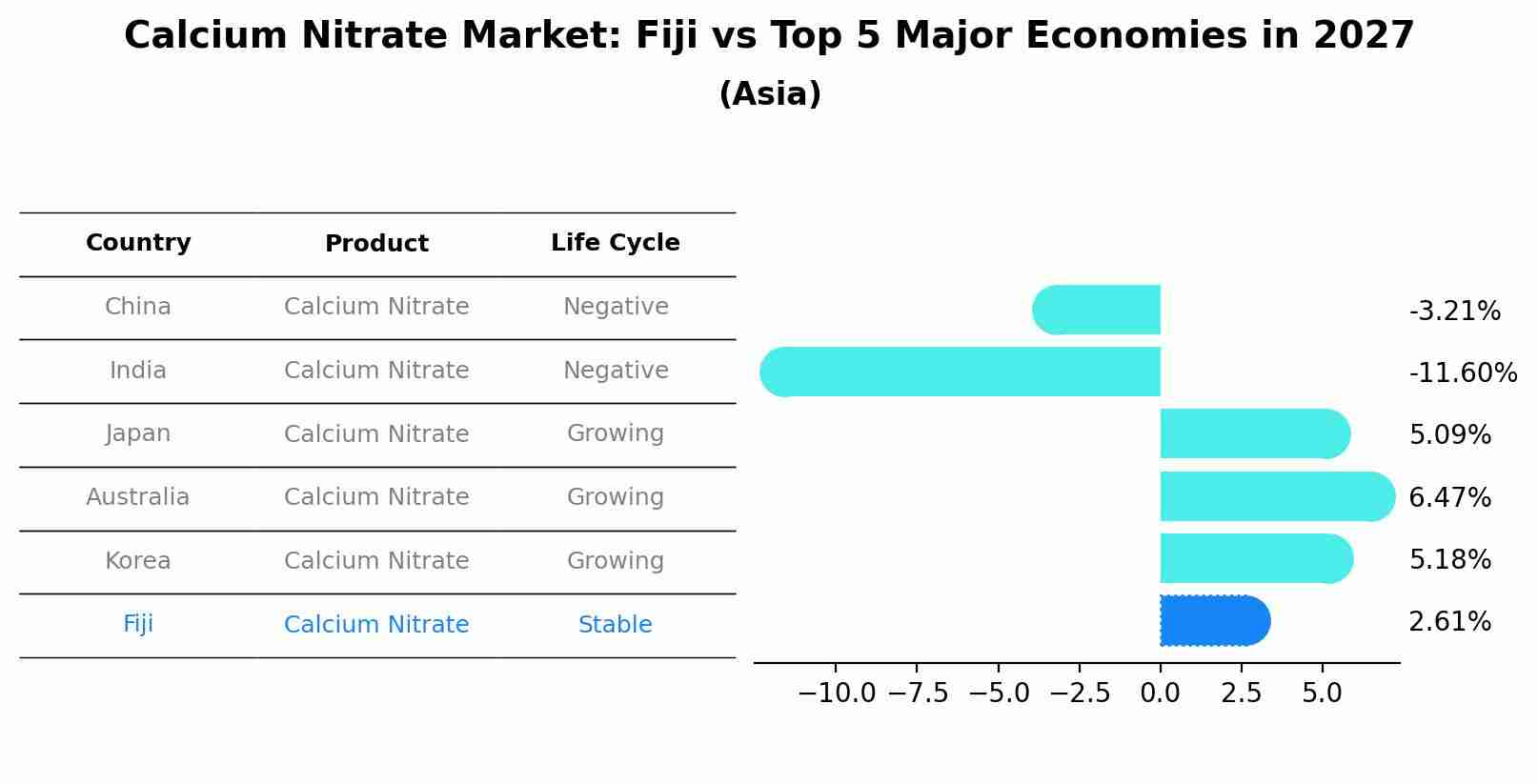 Calcium Nitrate Market: Fiji vs Top 5 Major Economies in 2027 (Asia)