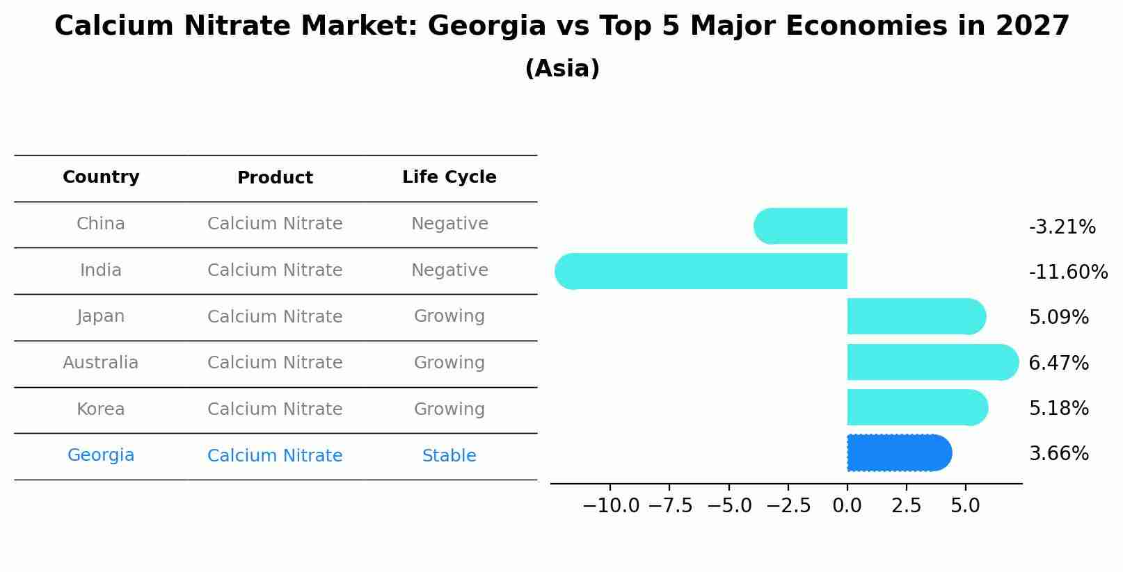 Calcium Nitrate Market: Georgia vs Top 5 Major Economies in 2027 (Asia)