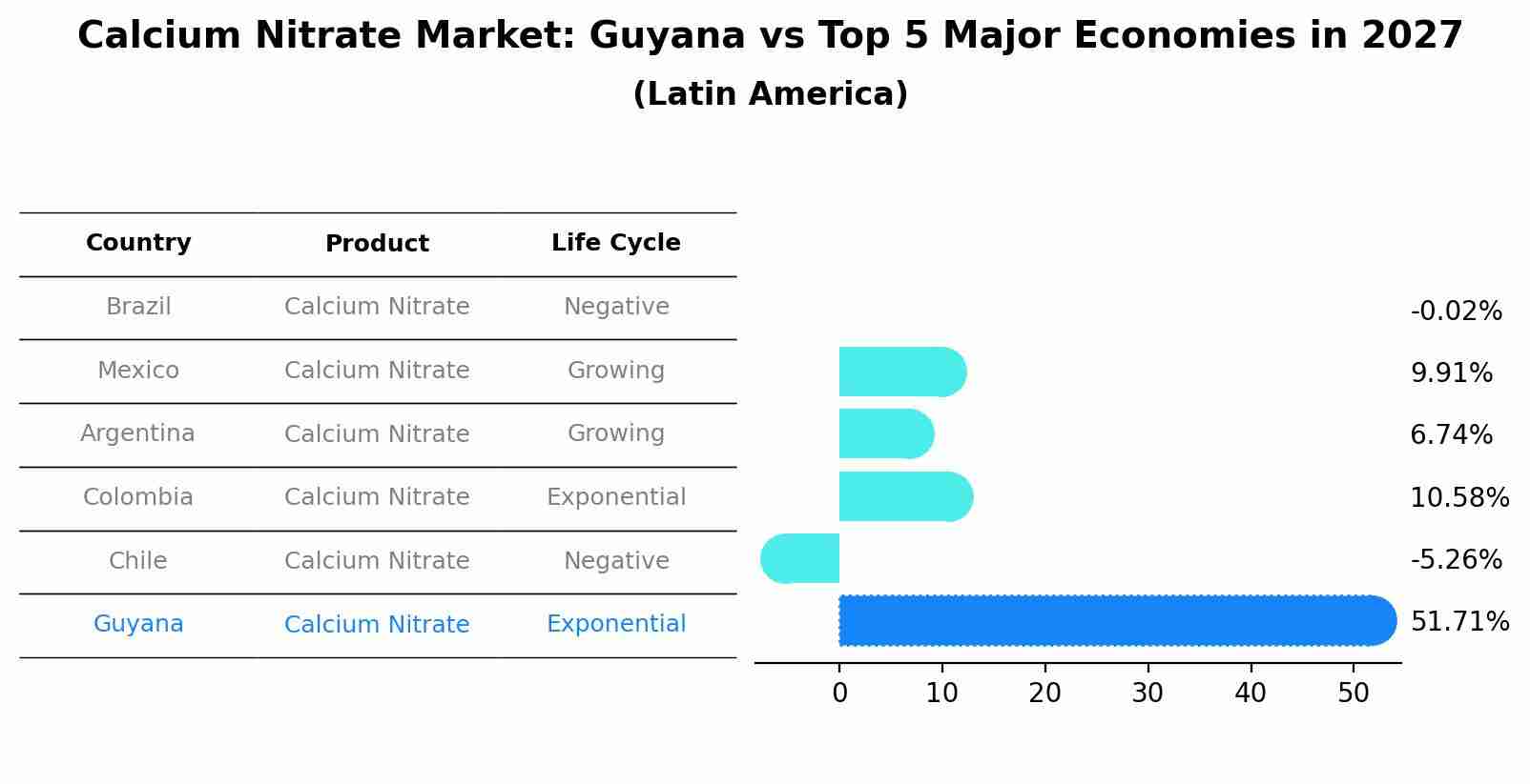 Calcium Nitrate Market: Guyana vs Top 5 Major Economies in 2027 (Latin America)