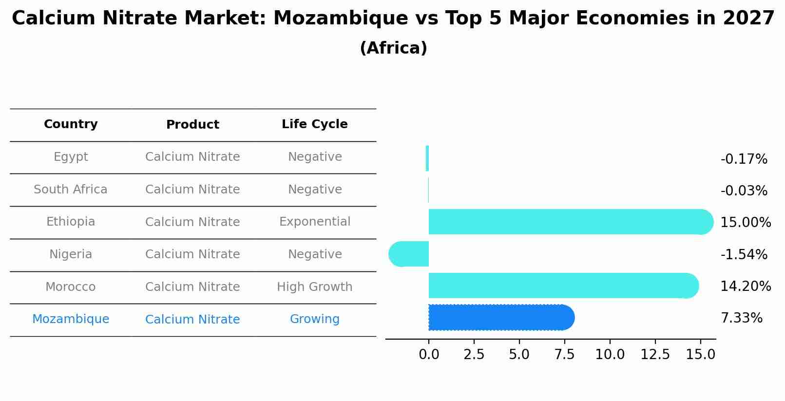 Calcium Nitrate Market: Mozambique vs Top 5 Major Economies in 2027 (Africa)