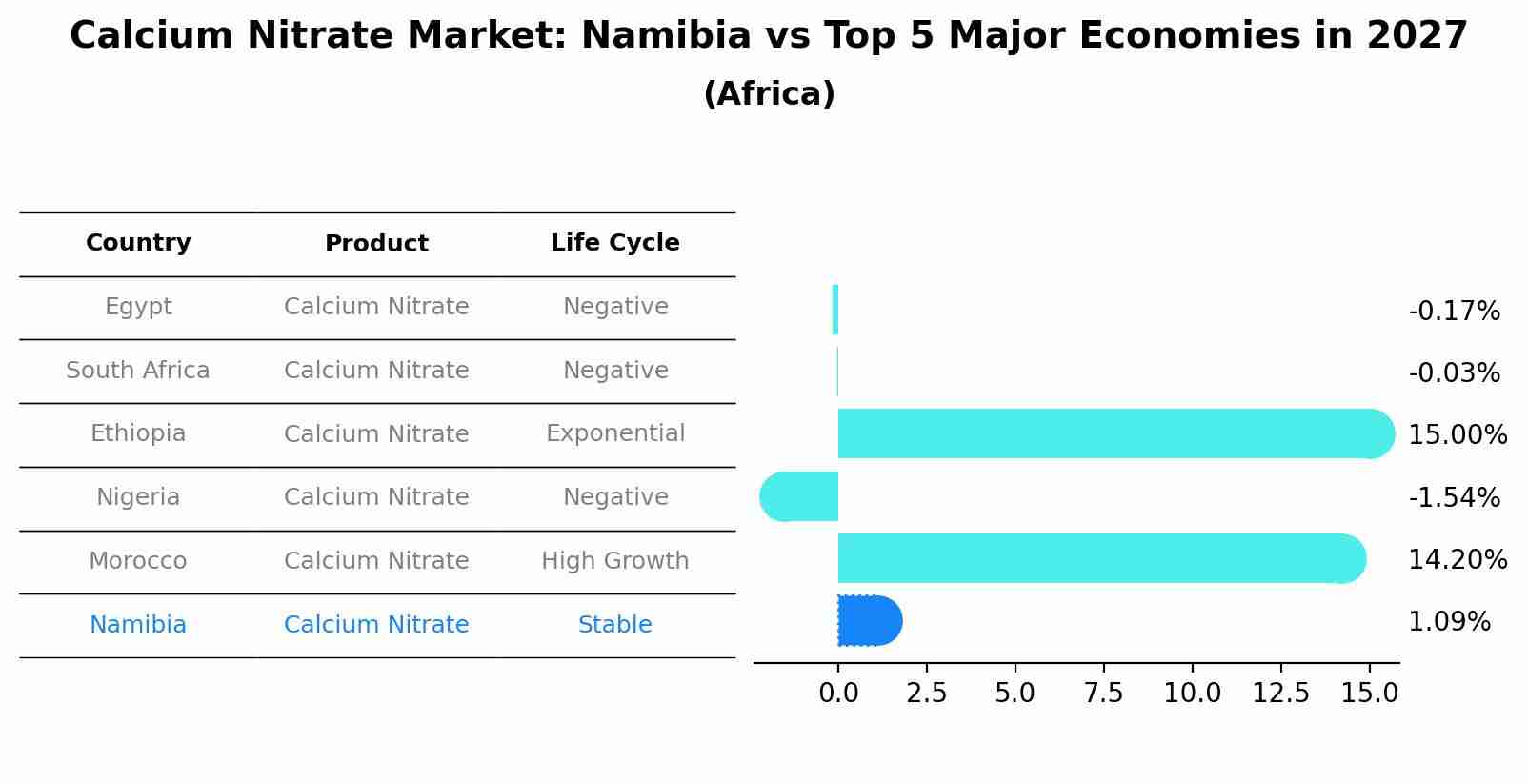 Calcium Nitrate Market: Namibia vs Top 5 Major Economies in 2027 (Africa)