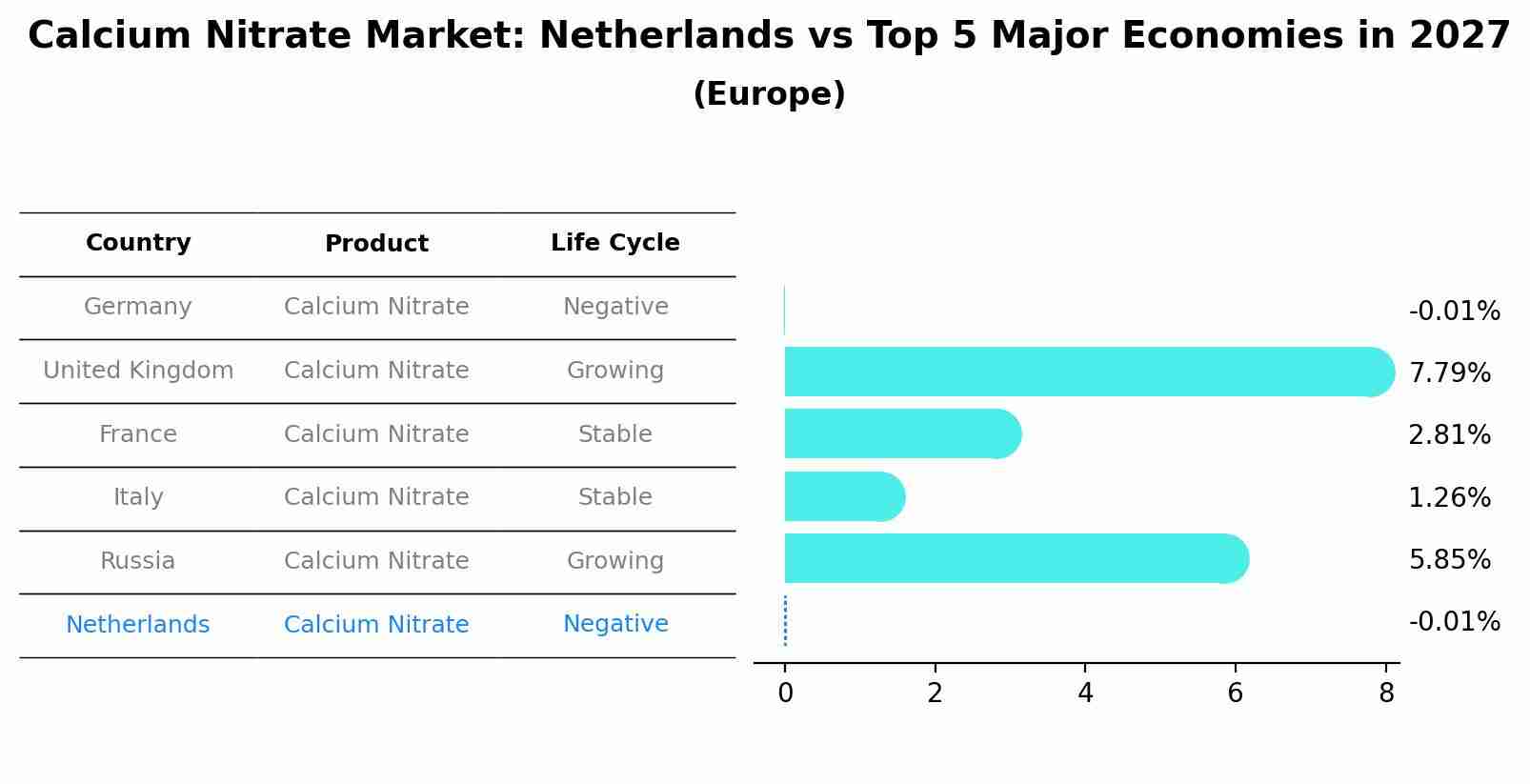 Calcium Nitrate Market: Netherlands vs Top 5 Major Economies in 2027 (Europe)