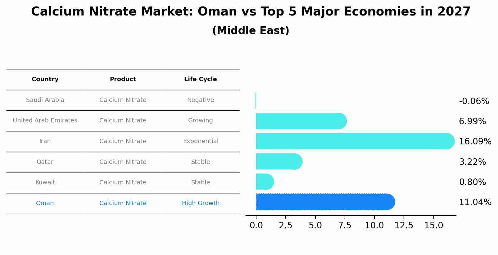 Calcium Nitrate Market: Oman vs Top 5 Major Economies in 2027 (Middle East)