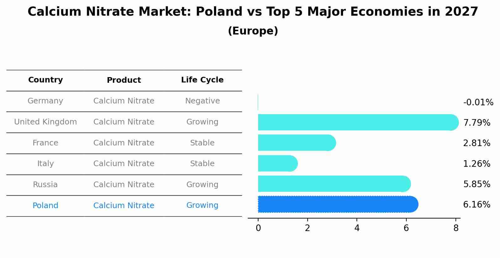 Calcium Nitrate Market: Poland vs Top 5 Major Economies in 2027 (Europe)