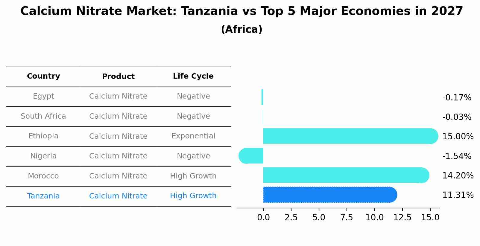 Calcium Nitrate Market: Tanzania vs Top 5 Major Economies in 2027 (Africa)