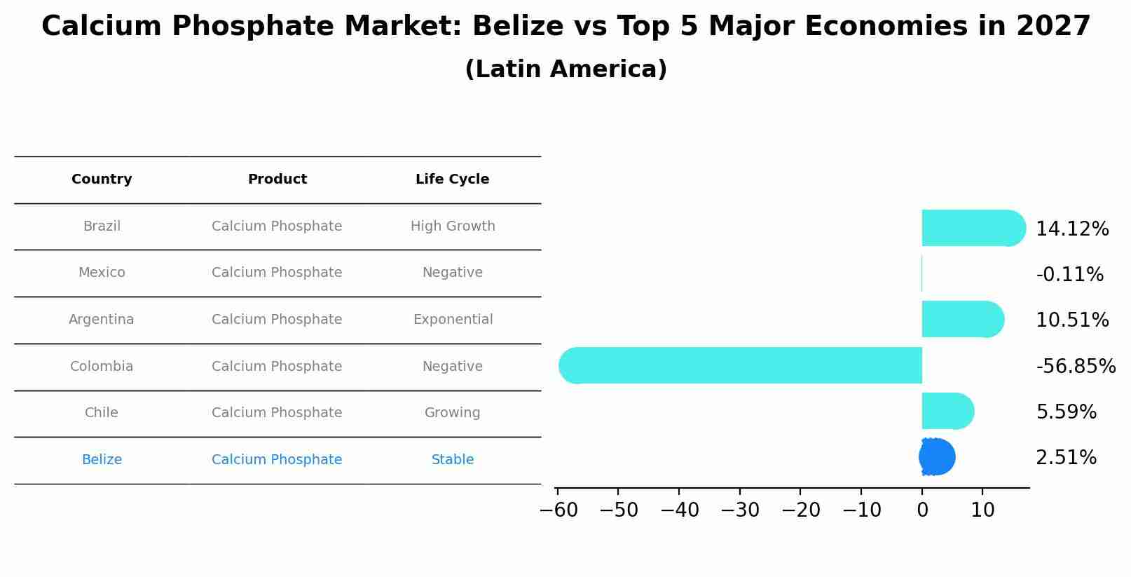 Calcium Phosphate Market: Belize vs Top 5 Major Economies in 2027 (Latin America)