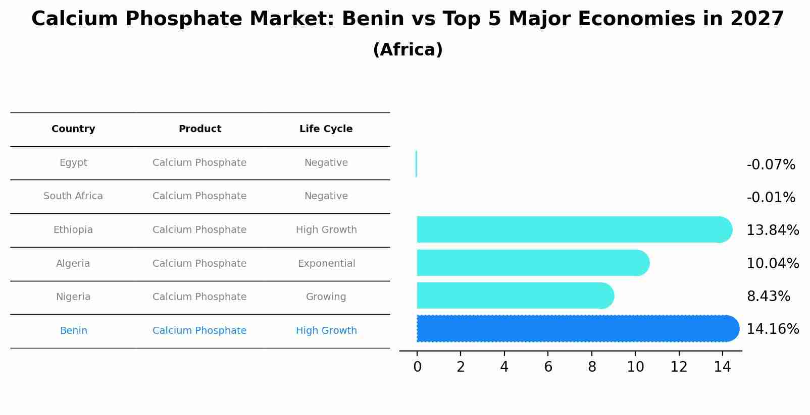 Calcium Phosphate Market: Benin vs Top 5 Major Economies in 2027 (Africa)