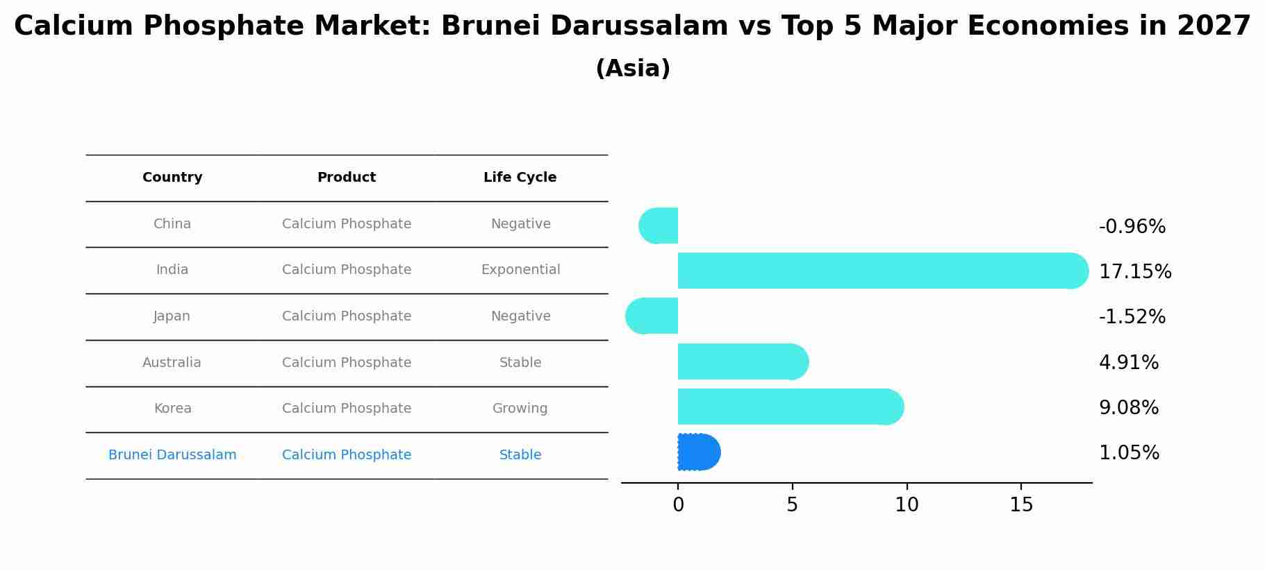 Calcium Phosphate Market: Brunei Darussalam vs Top 5 Major Economies in 2027 (Asia)