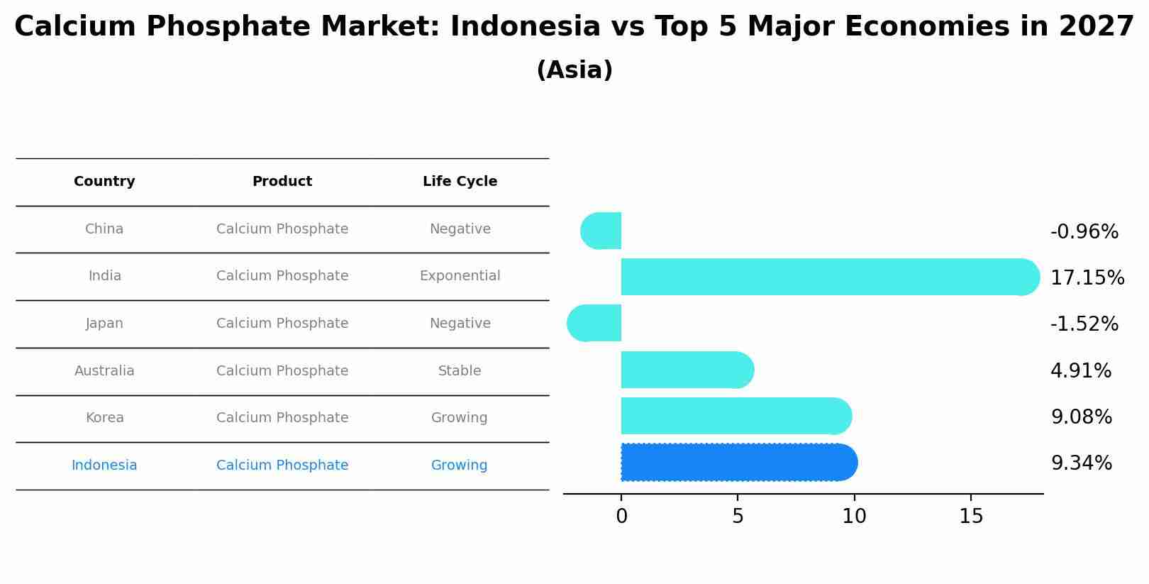 Calcium Phosphate Market: Indonesia vs Top 5 Major Economies in 2027 (Asia)