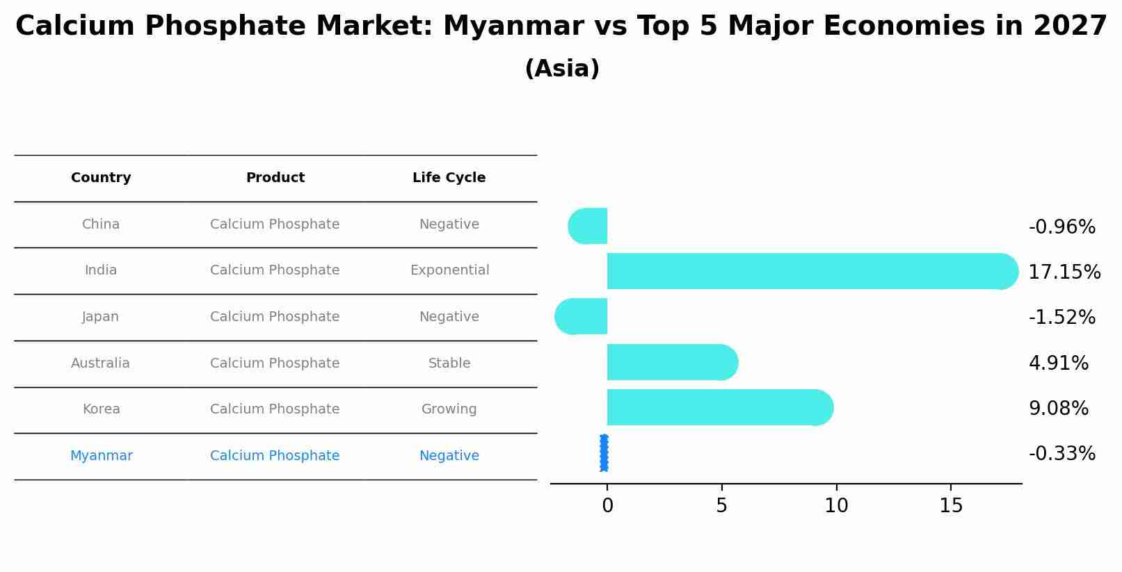 Calcium Phosphate Market: Myanmar vs Top 5 Major Economies in 2027 (Asia)