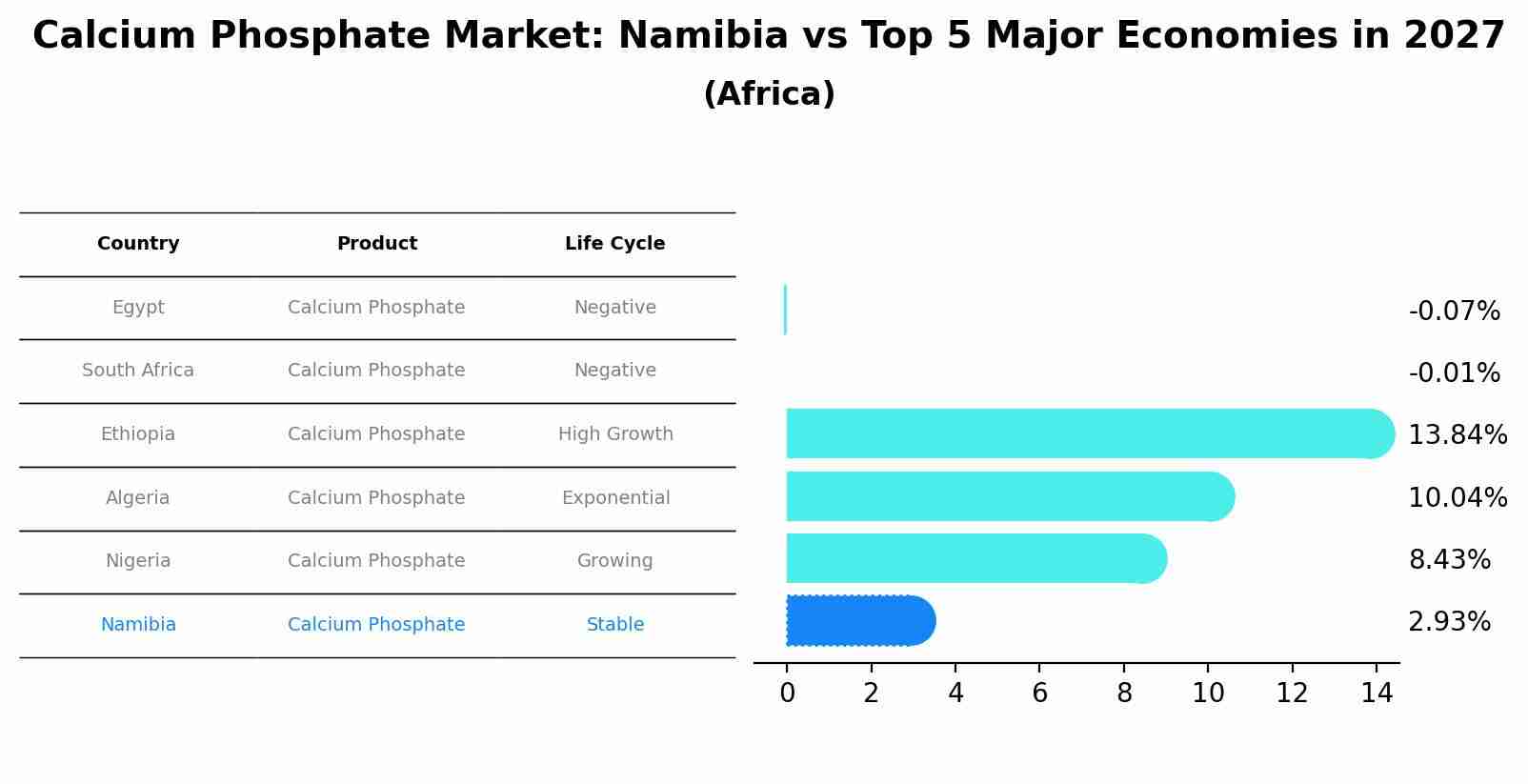 Calcium Phosphate Market: Namibia vs Top 5 Major Economies in 2027 (Africa)
