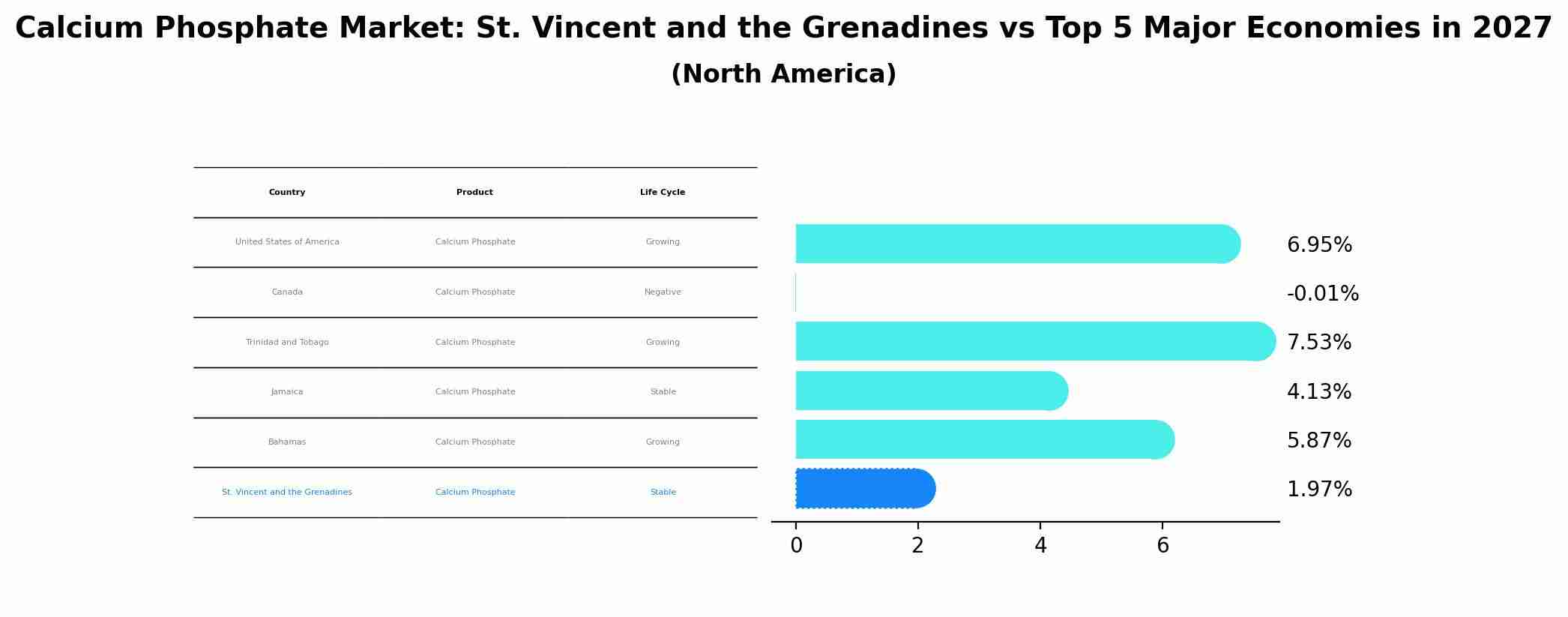 Calcium Phosphate Market: St. Vincent and the Grenadines vs Top 5 Major Economies in 2027 (North America)