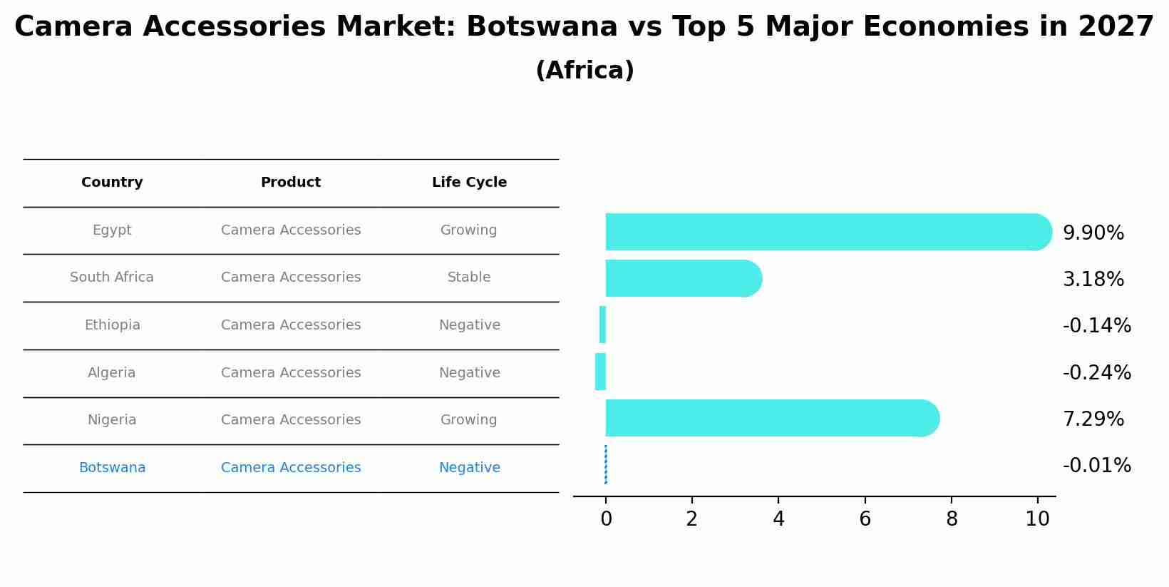 Camera Accessories Market: Botswana vs Top 5 Major Economies in 2027 (Africa)
