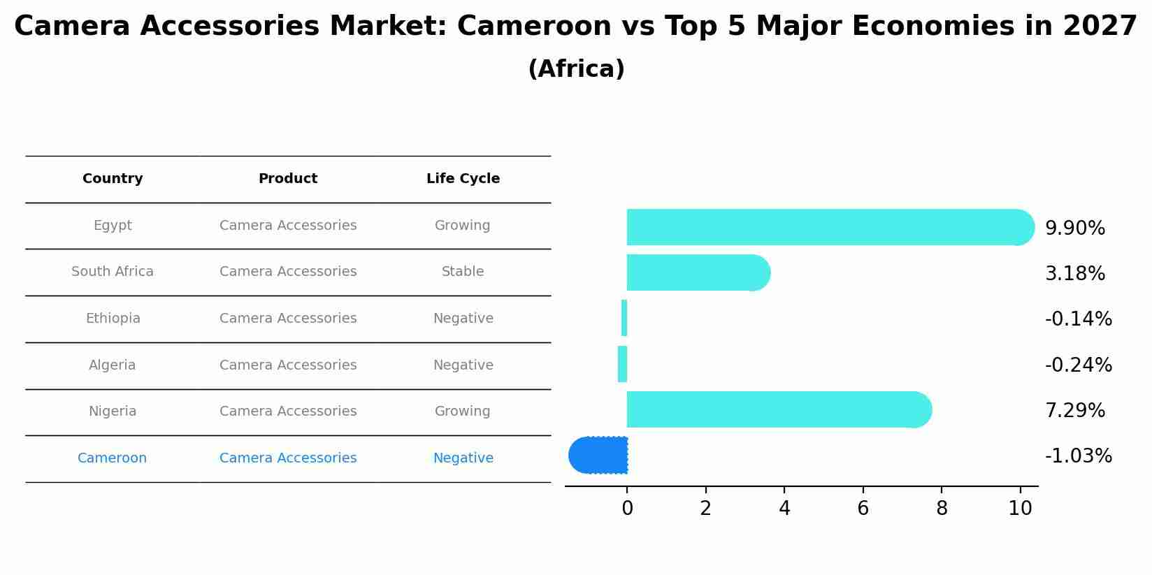 Camera Accessories Market: Cameroon vs Top 5 Major Economies in 2027 (Africa)