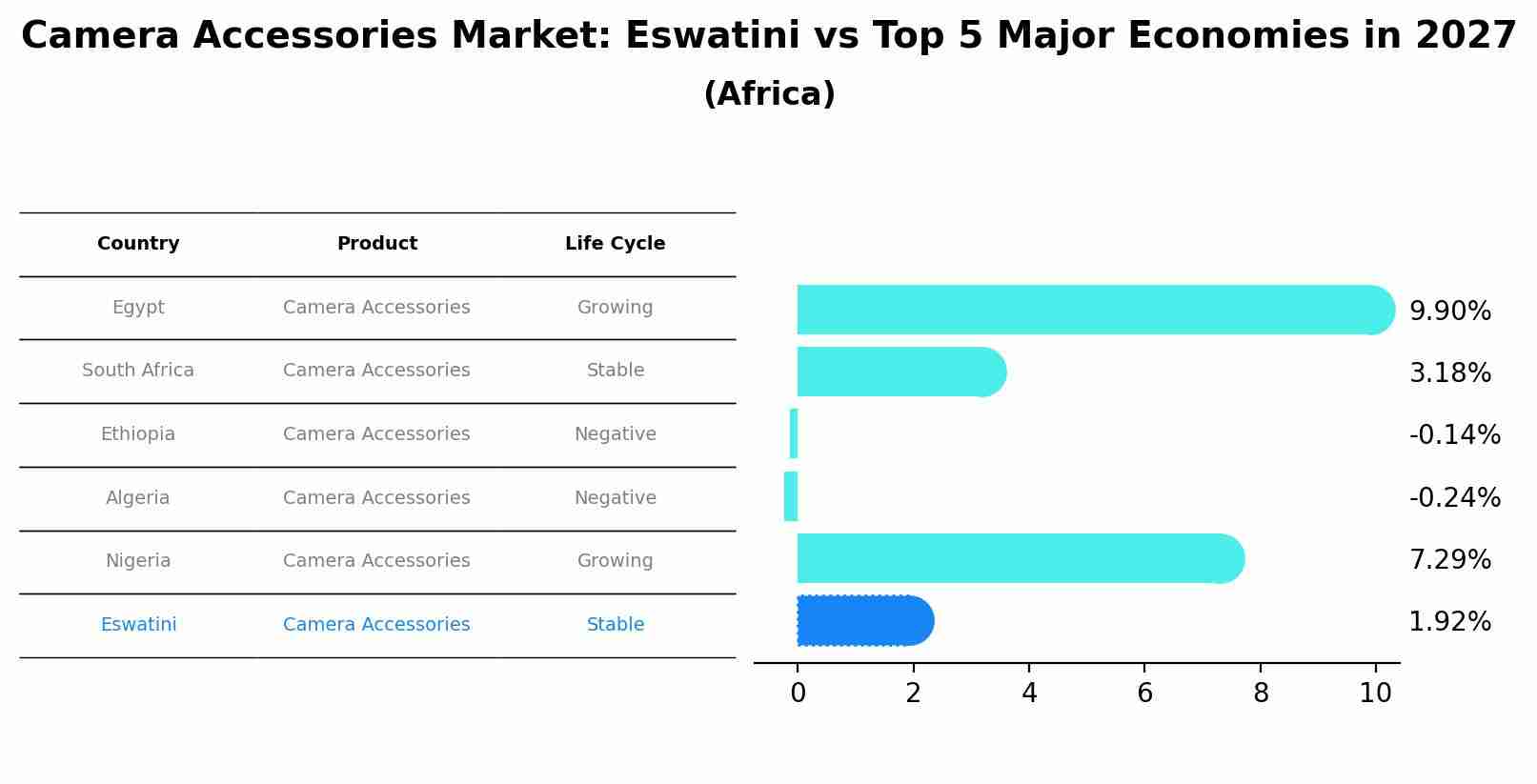 Camera Accessories Market: Eswatini vs Top 5 Major Economies in 2027 (Africa)
