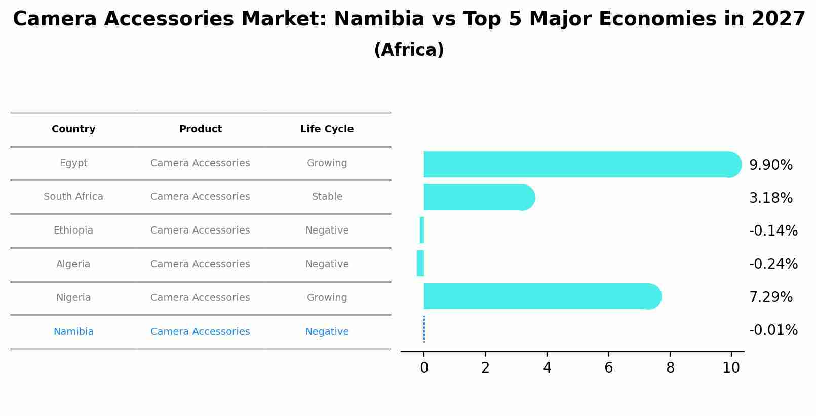 Camera Accessories Market: Namibia vs Top 5 Major Economies in 2027 (Africa)