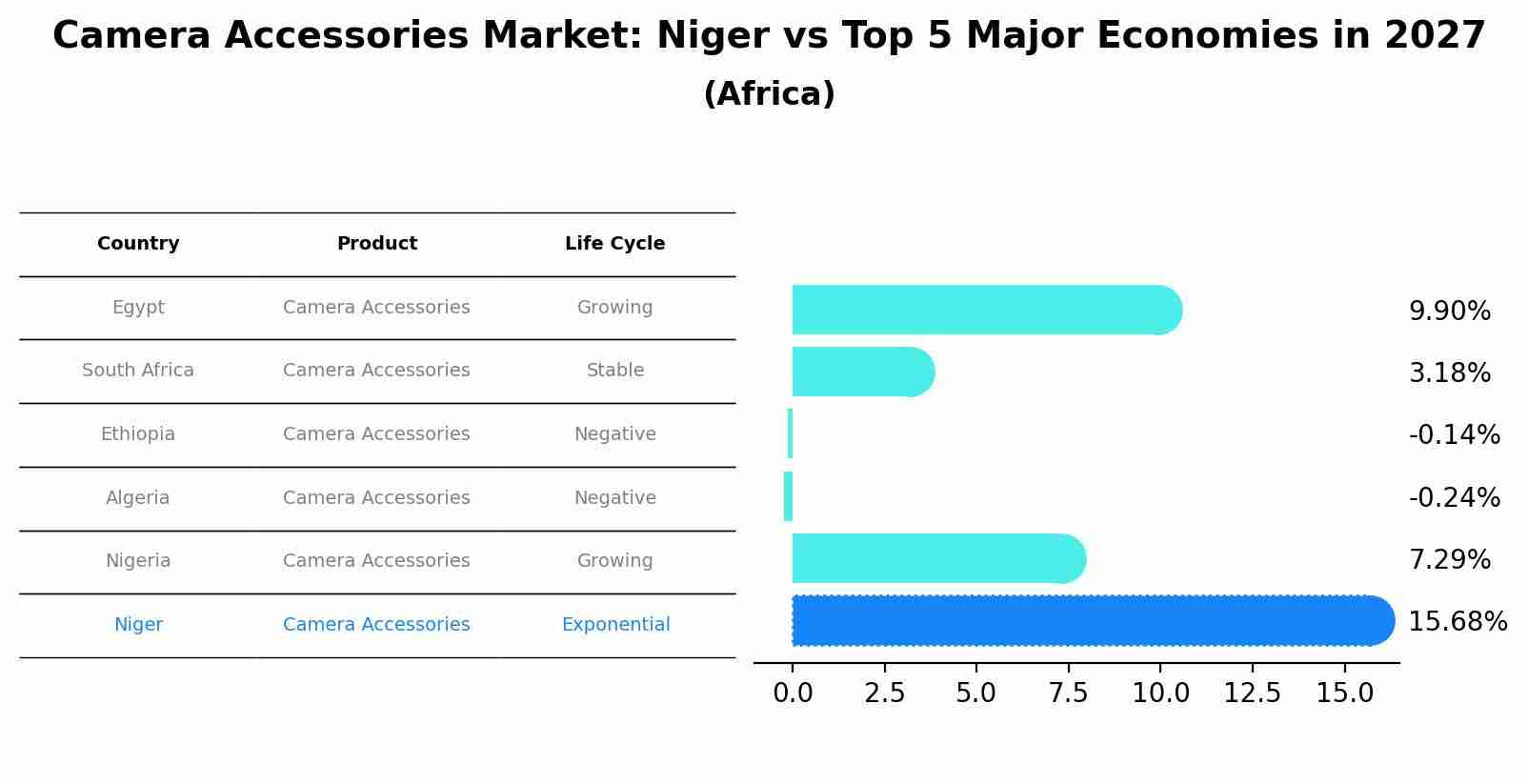 Camera Accessories Market: Niger vs Top 5 Major Economies in 2027 (Africa)