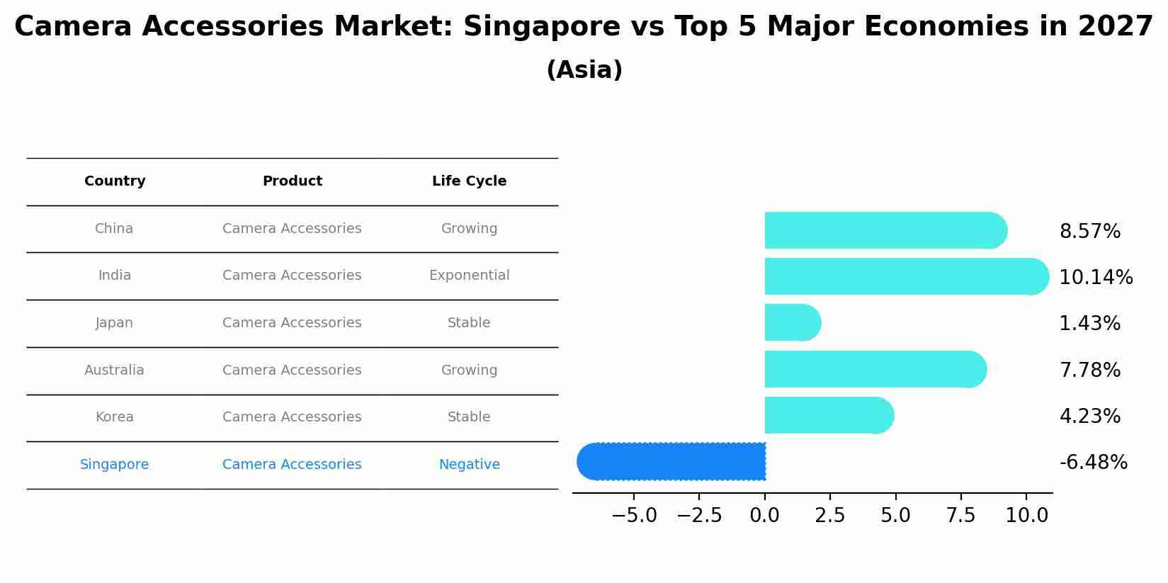 Camera Accessories Market: Singapore vs Top 5 Major Economies in 2027 (Asia)