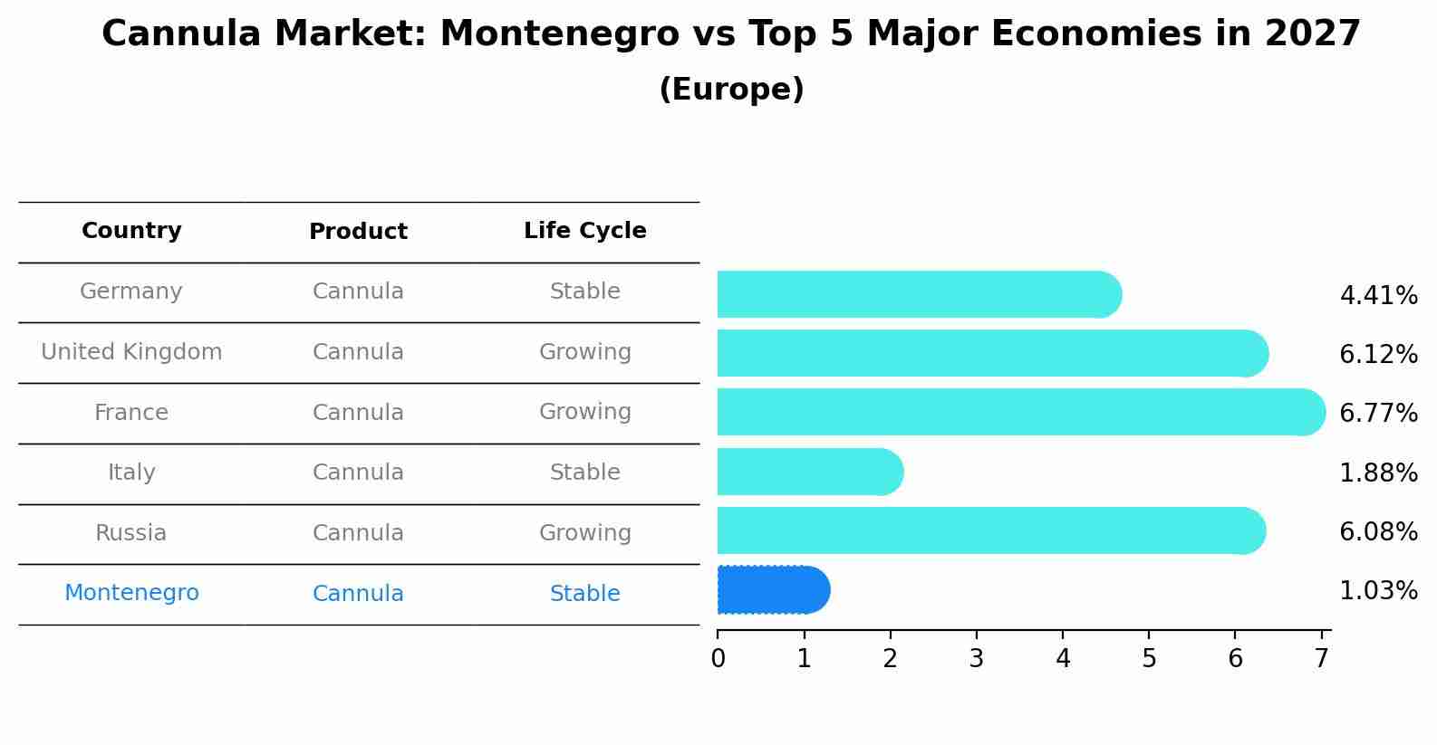 Cannula Market: Montenegro vs Top 5 Major Economies in 2027 (Europe)