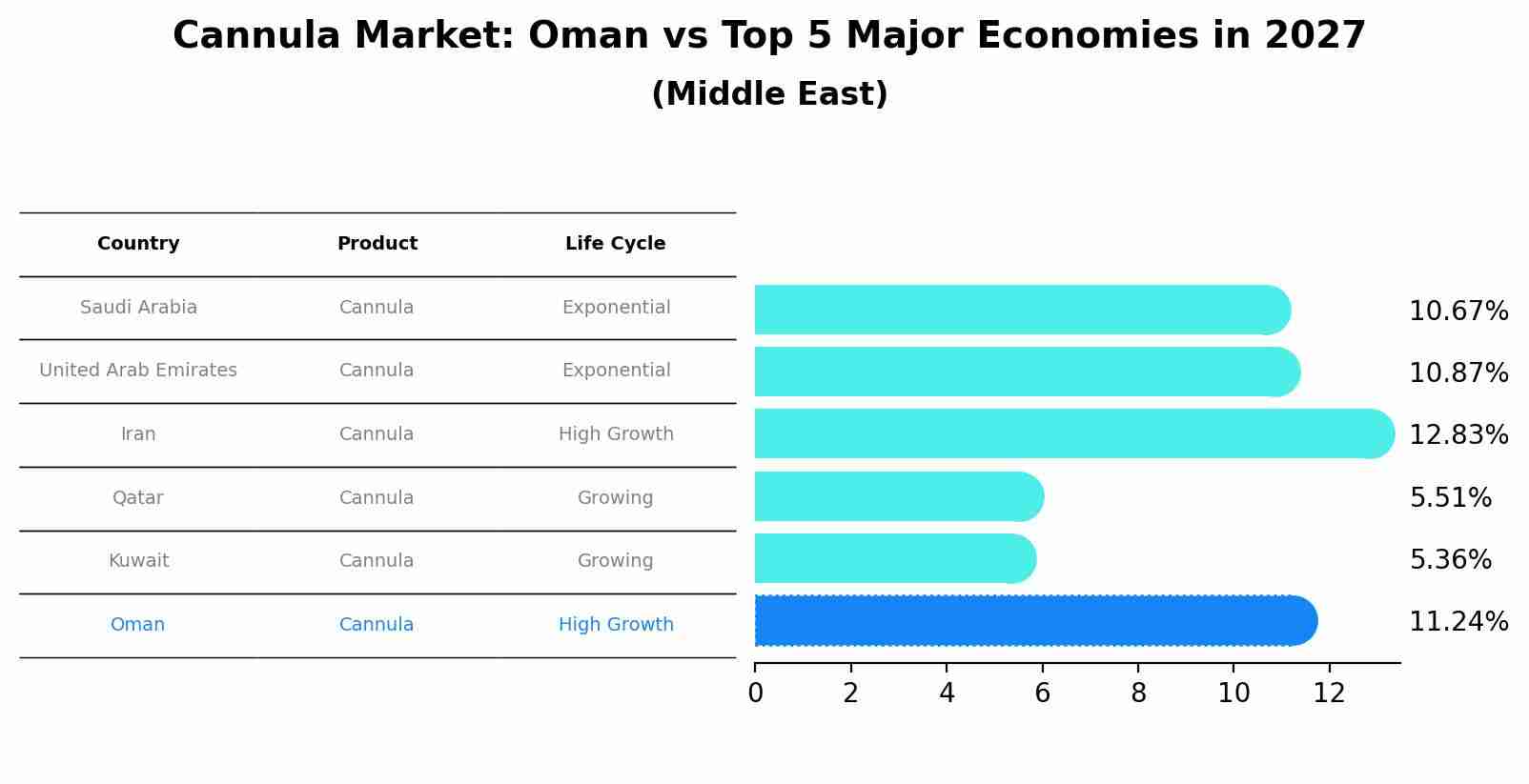 Cannula Market: Oman vs Top 5 Major Economies in 2027 (Middle East)