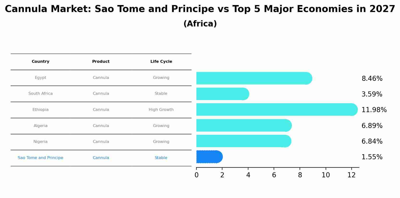Cannula Market: Sao Tome and Principe vs Top 5 Major Economies in 2027 (Africa)
