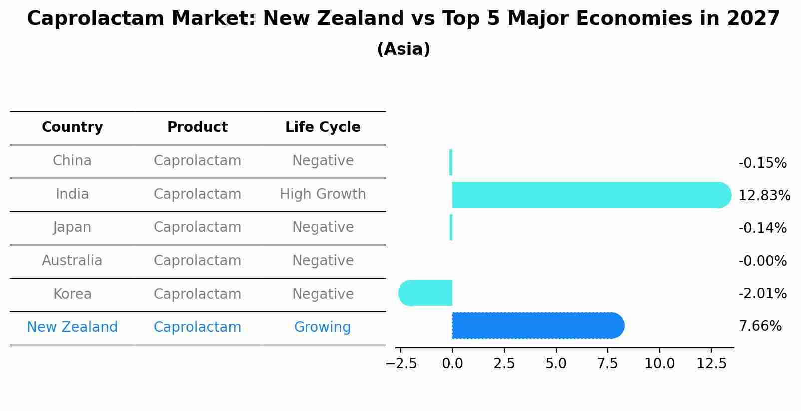 Caprolactam Market: New Zealand vs Top 5 Major Economies in 2027 (Asia)