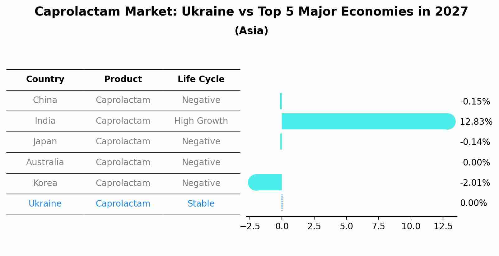 Caprolactam Market: Ukraine vs Top 5 Major Economies in 2027 (Asia)