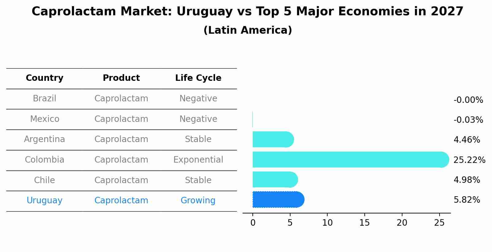 Caprolactam Market: Uruguay vs Top 5 Major Economies in 2027 (Latin America)