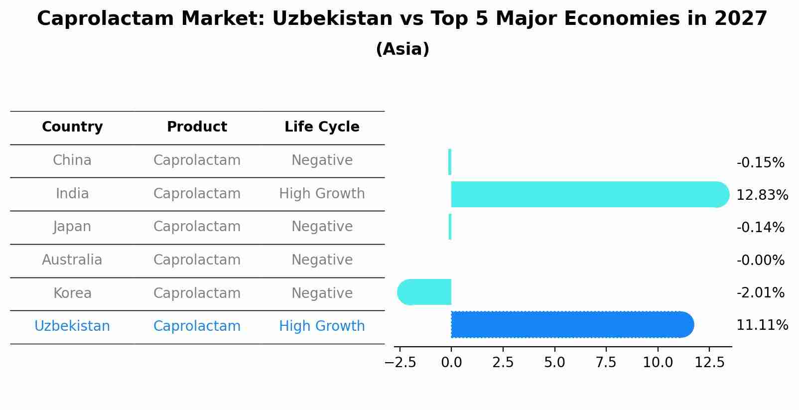 Caprolactam Market: Uzbekistan vs Top 5 Major Economies in 2027 (Asia)