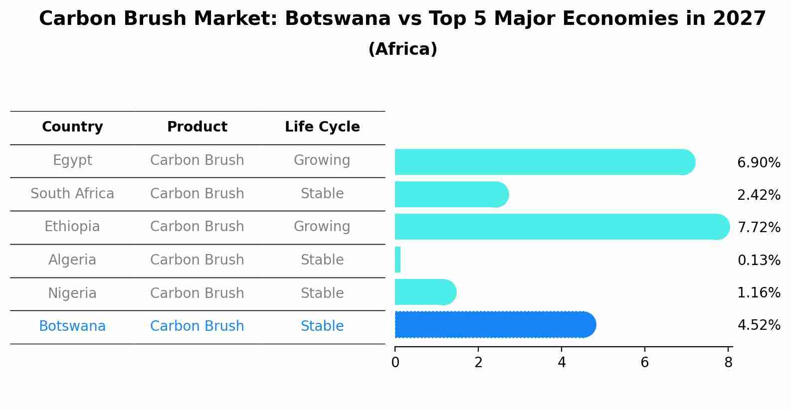 Carbon Brush Market: Botswana vs Top 5 Major Economies in 2027 (Africa)