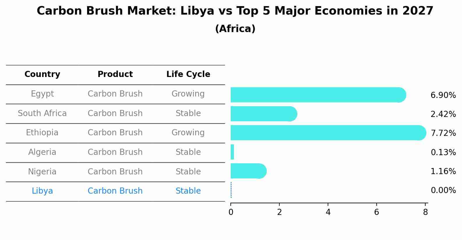 Carbon Brush Market: Libya vs Top 5 Major Economies in 2027 (Africa)
