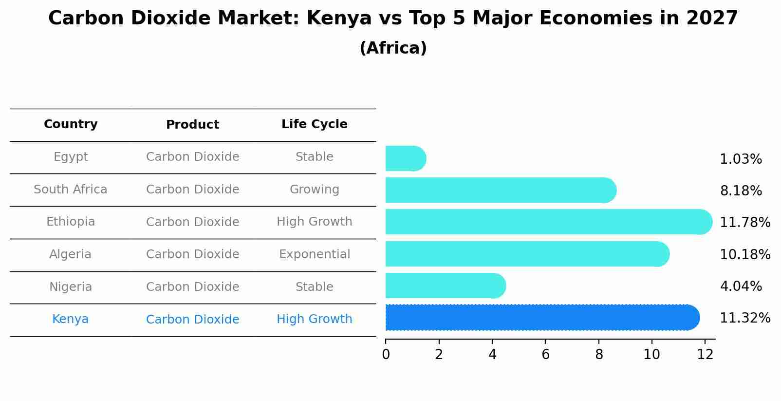 Carbon Dioxide Market: Kenya vs Top 5 Major Economies in 2027 (Africa)