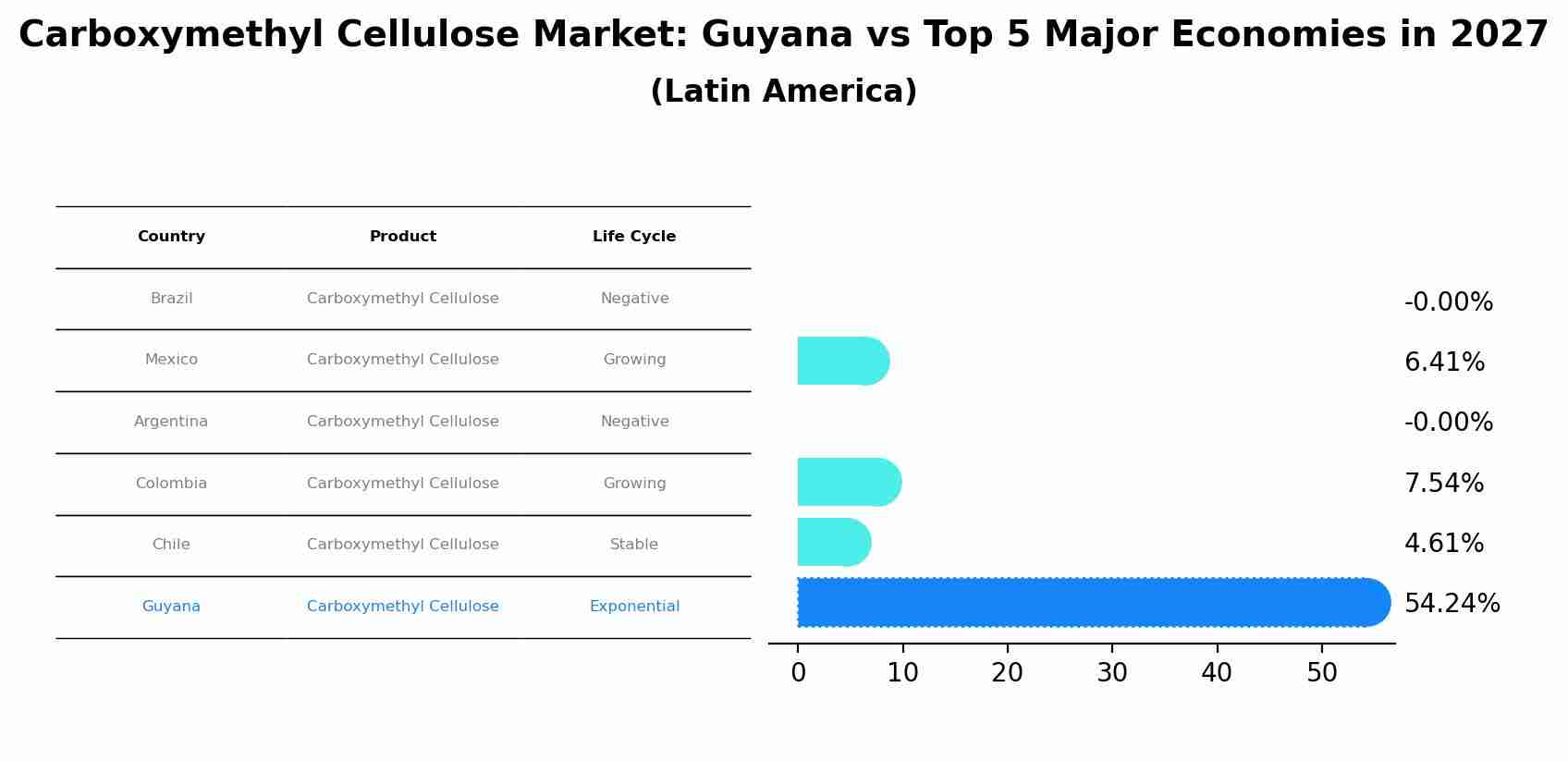 Carboxymethyl Cellulose Market: Guyana vs Top 5 Major Economies in 2027 (Latin America)