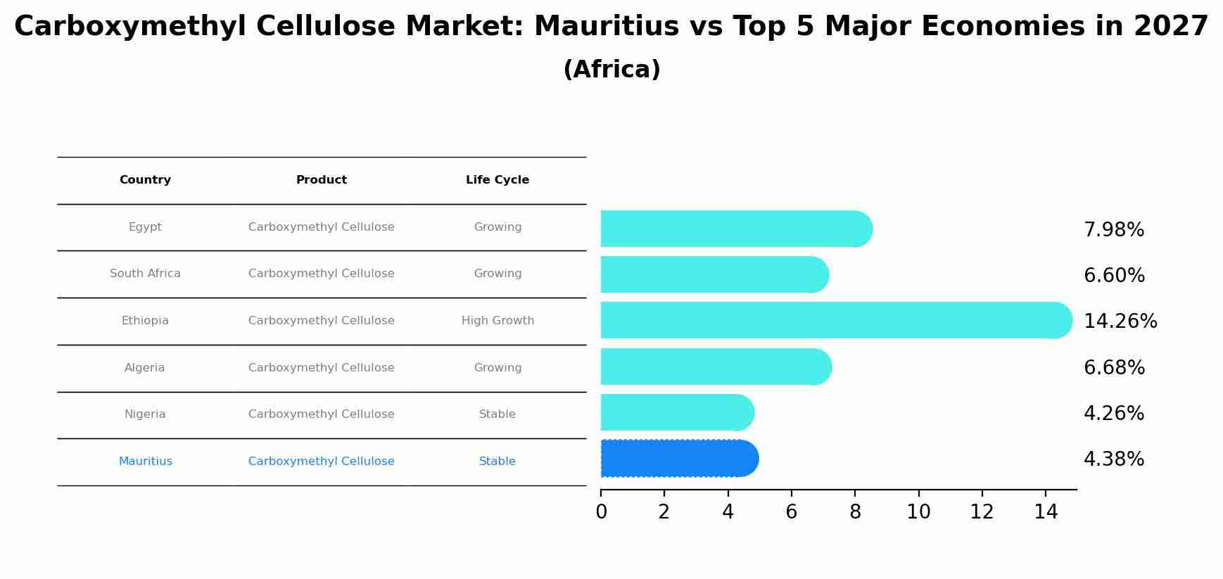 Carboxymethyl Cellulose Market: Mauritius vs Top 5 Major Economies in 2027 (Africa)