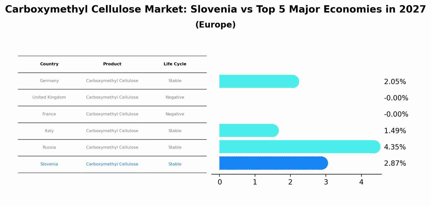 Carboxymethyl Cellulose Market: Slovenia vs Top 5 Major Economies in 2027 (Europe)