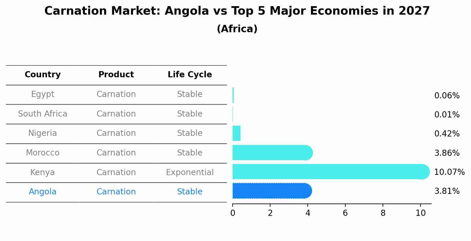 Carnation Market: Angola vs Top 5 Major Economies in 2027 (Africa)