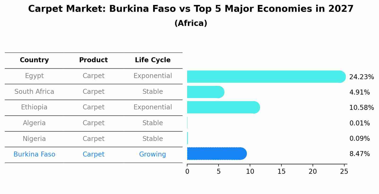 Carpet Market: Burkina Faso vs Top 5 Major Economies in 2027 (Africa)