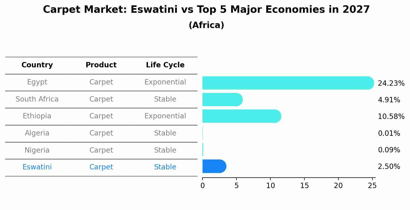Carpet Market: Eswatini vs Top 5 Major Economies in 2027 (Africa)