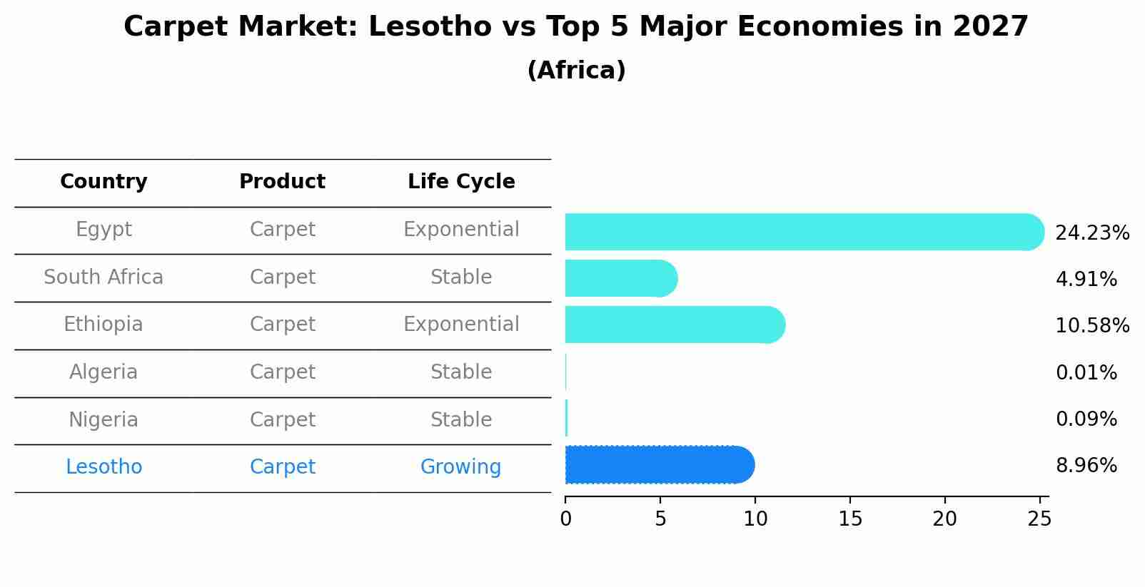 Carpet Market: Lesotho vs Top 5 Major Economies in 2027 (Africa)