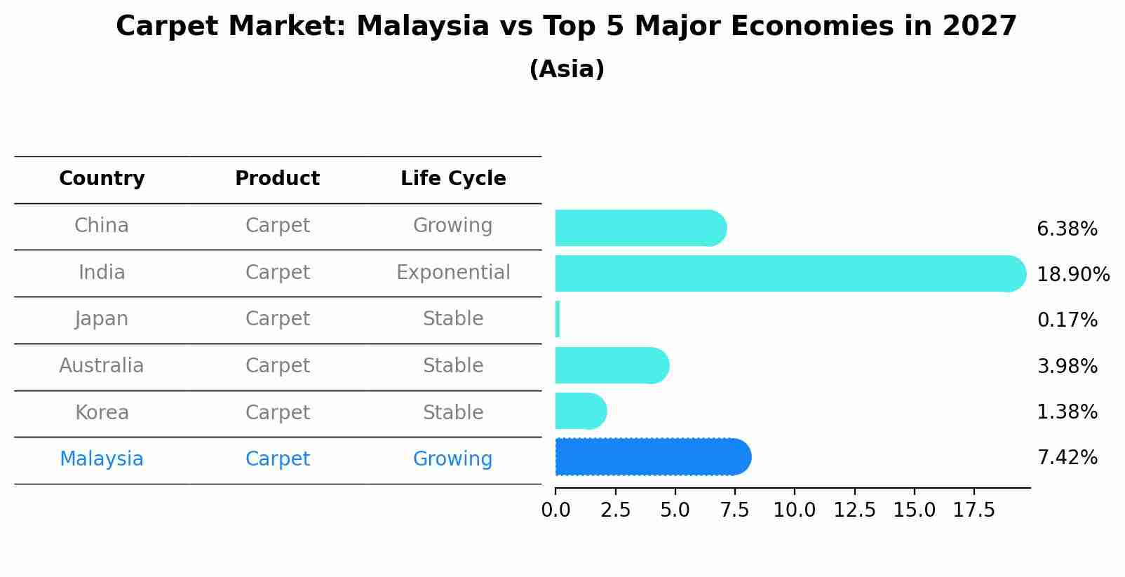 Carpet Market: Malaysia vs Top 5 Major Economies in 2027 (Asia)