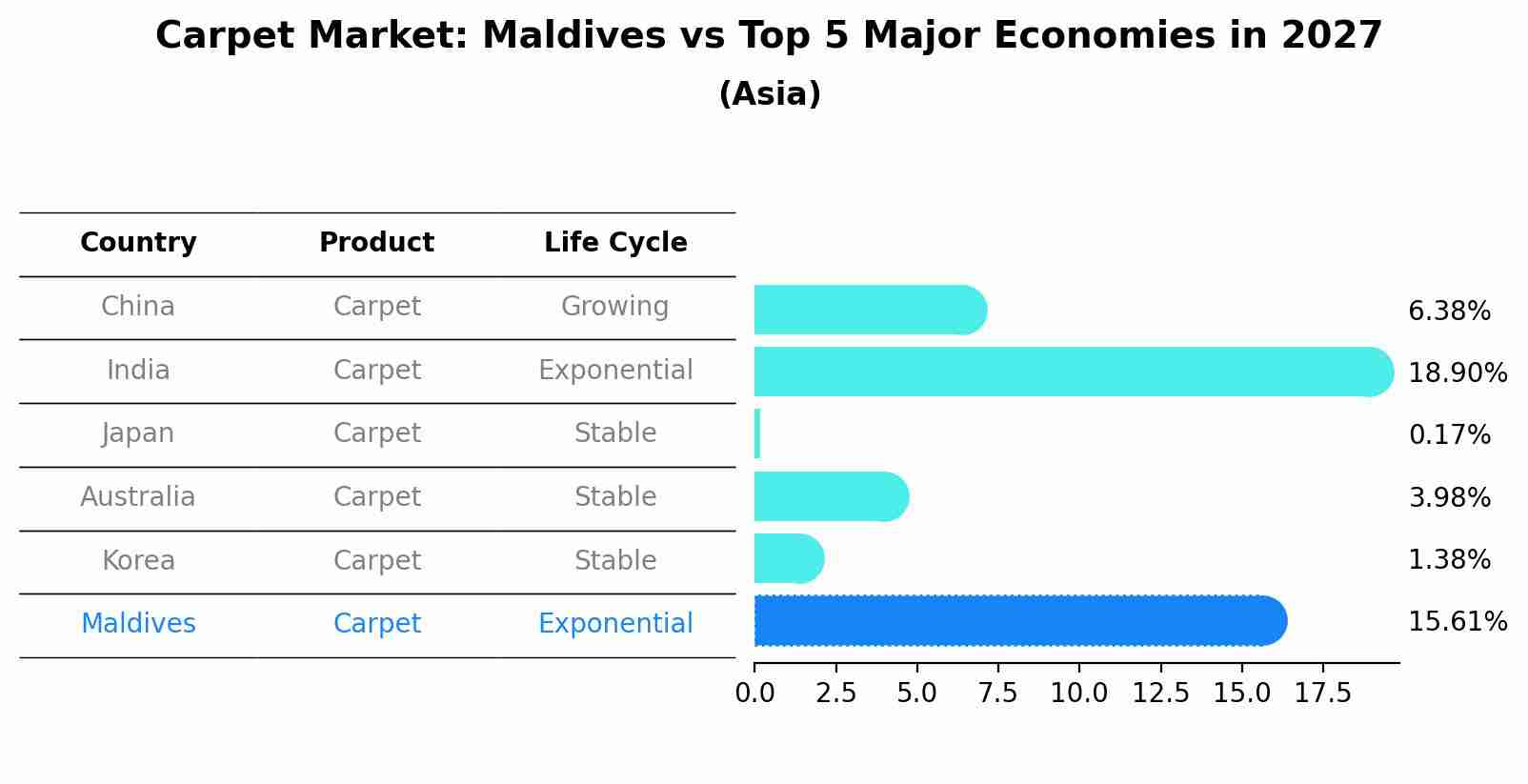 Carpet Market: Maldives vs Top 5 Major Economies in 2027 (Asia)