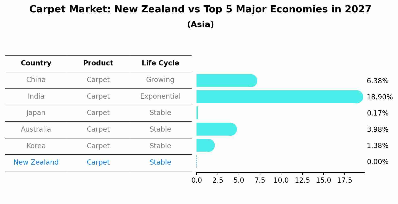 Carpet Market: New Zealand vs Top 5 Major Economies in 2027 (Asia)