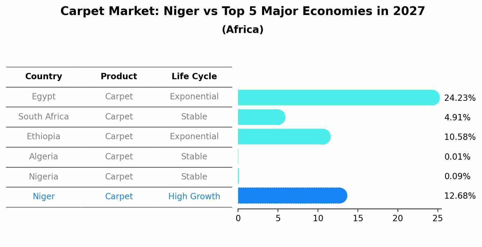 Carpet Market: Niger vs Top 5 Major Economies in 2027 (Africa)