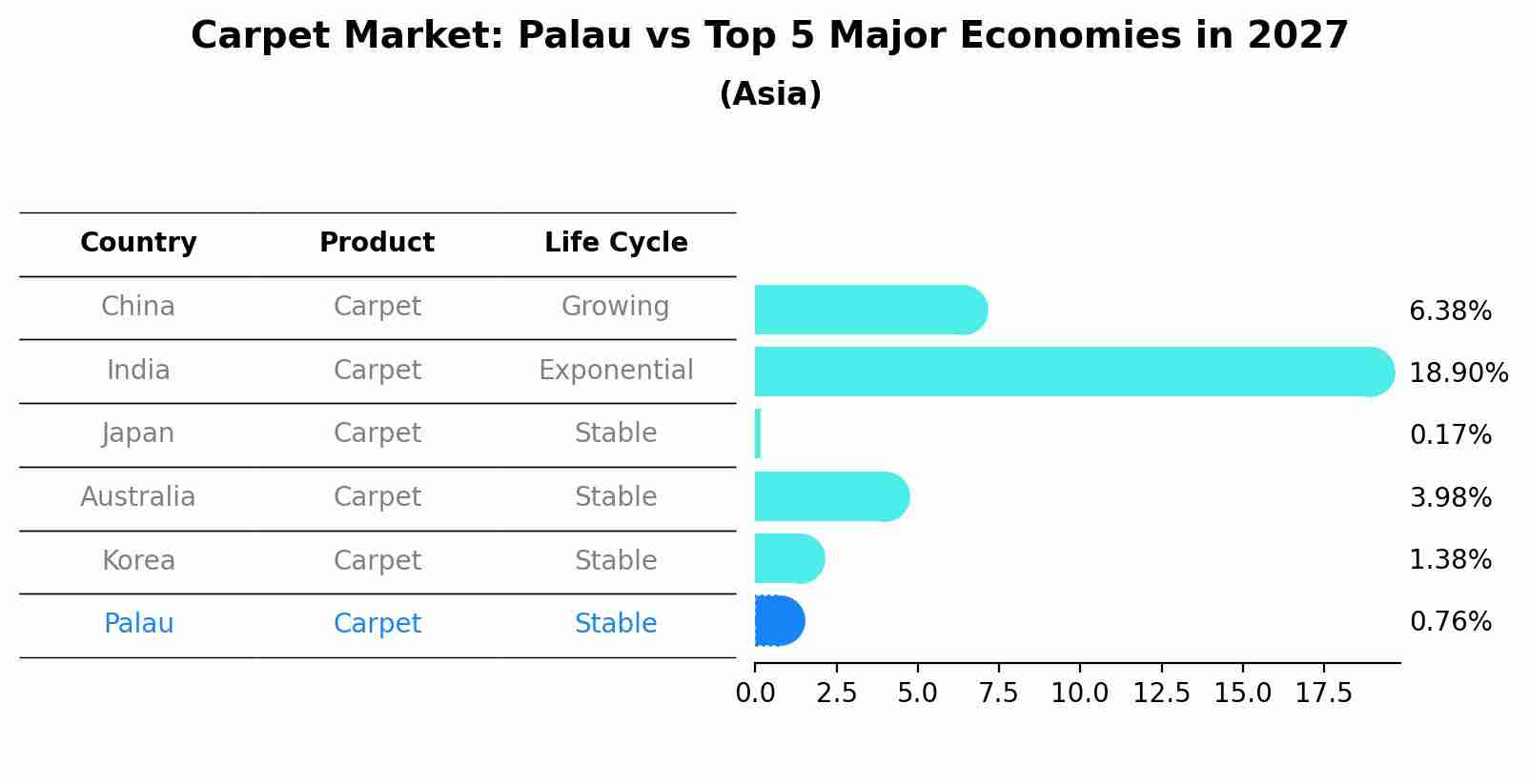Carpet Market: Palau vs Top 5 Major Economies in 2027 (Asia)