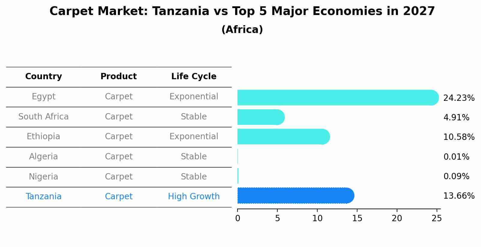 Carpet Market: Tanzania vs Top 5 Major Economies in 2027 (Africa)